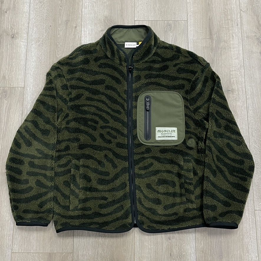 SS23 Moncler x Salehe Bembury Teddy Zip-Up Sweatshirt Dark Green Pre-Owned