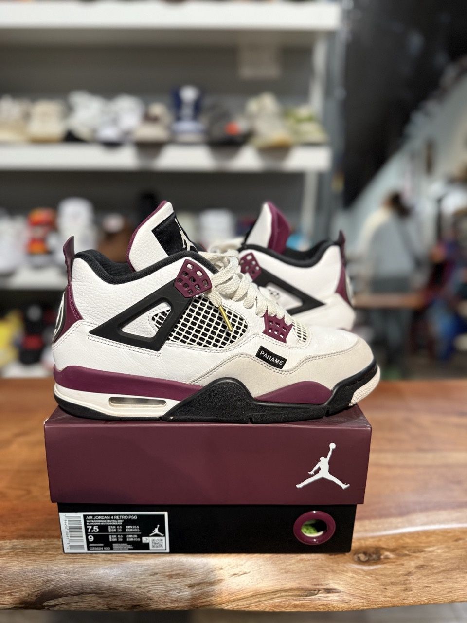 Jordan 4 Retro PSG Paris Saint-Germain - Pre-Owned, Product Condition: Pre-Owned, Shoe Size: US M 7.5