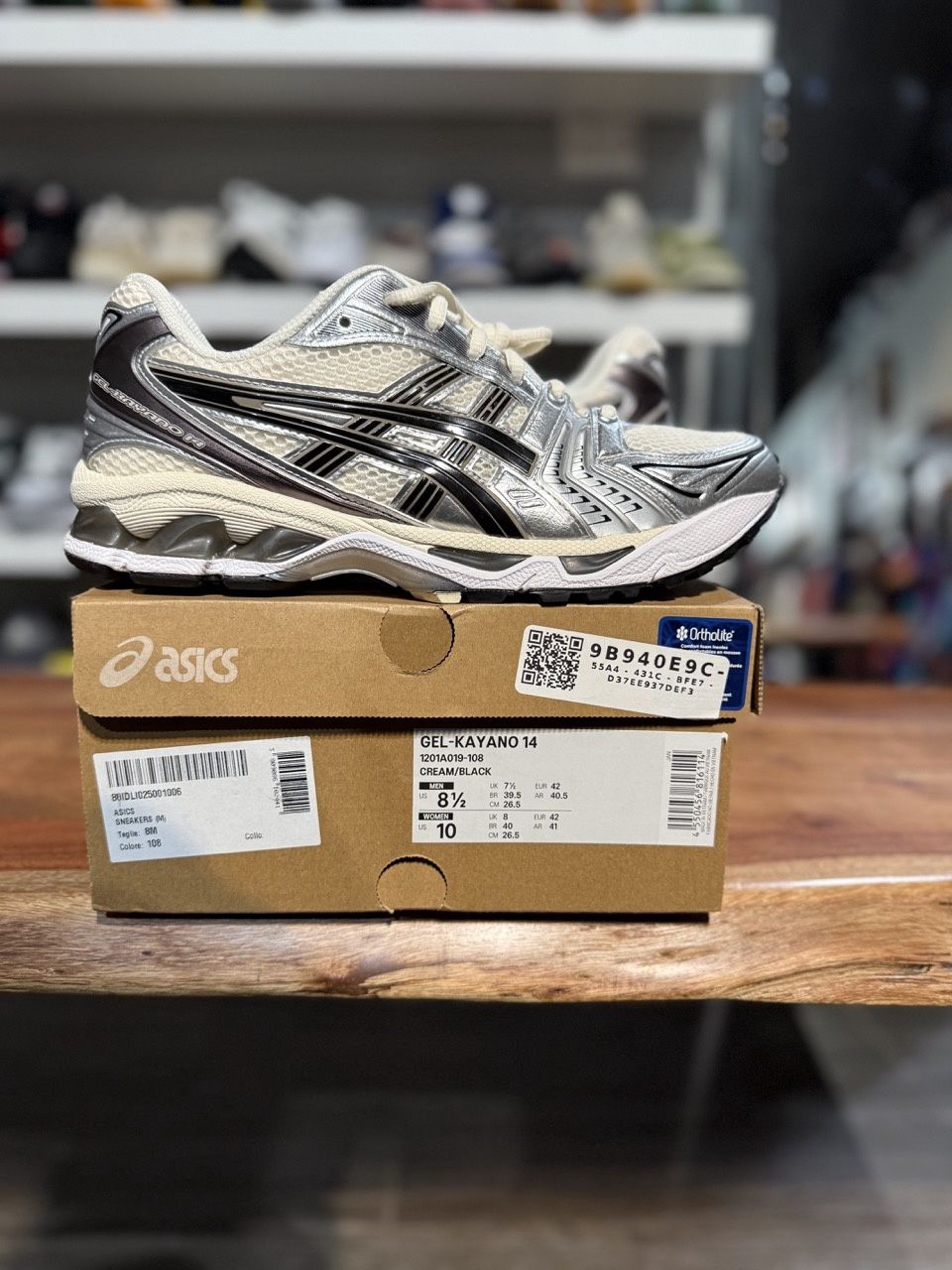 ASICS Gel-Kayano 14 Cream Black Metallic Plum - Pre-Owned, Product Condition: Pre-Owned, Shoe Size: US M 8.5