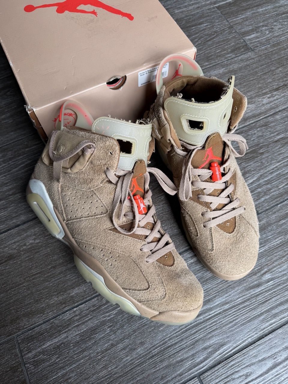 Jordan 6 Retro Travis Scott British Khaki  • Pre-Owned, Product Condition: Pre-Owned, Shoe Size: US M 10