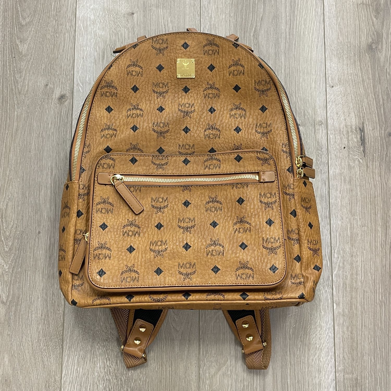 MCM Stark Backpack in Visetos Medium/Large, Accessory Size: OSFA, Product Condition: Pre-Owned