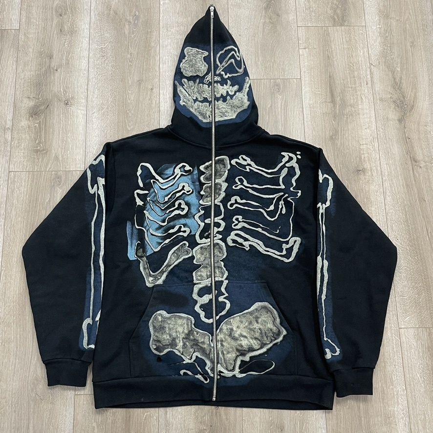 Travis Scott Cactus Jack Fragment Skeleton Graffiti  Hoodie size Large Pre-Owned