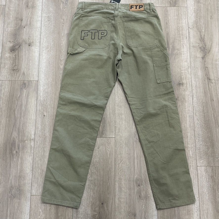 FW18 FTP Olive Logo Work Pants size 34 Pre-Owned