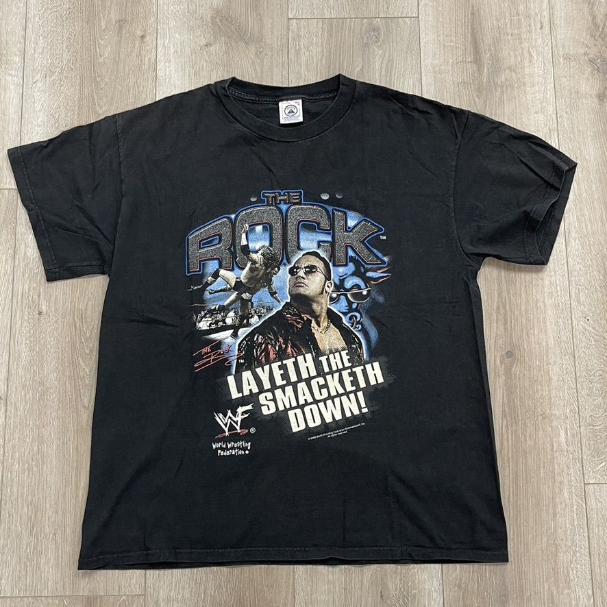 vintage 2000 The Rock Wrestling Tee Size Large Pre-Owned