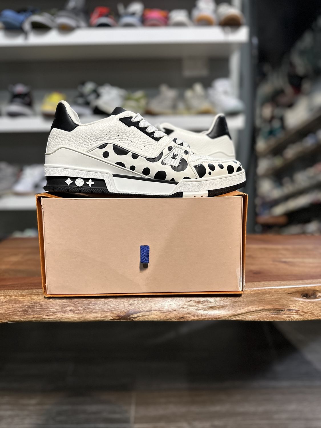 Louis Vuitton LV Trainer Yayoi Kusama Black White - Pre-Owned, Product Condition: Pre-Owned, Shoe Size: US M 11