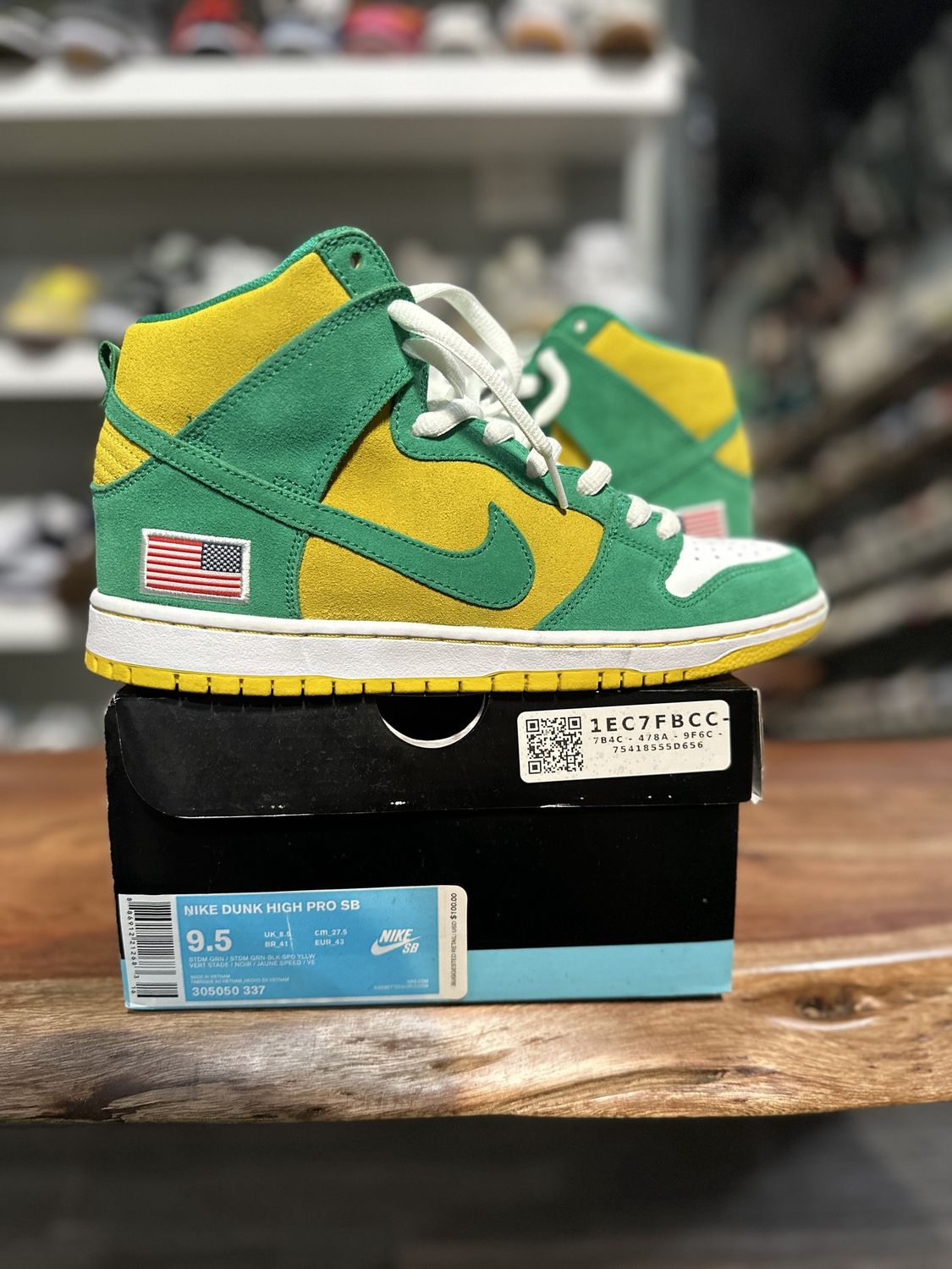 Nike SB Dunk High Oakland Athletics- Pre-Owned, Product Condition: Pre-Owned, Shoe Size: US M 9.5