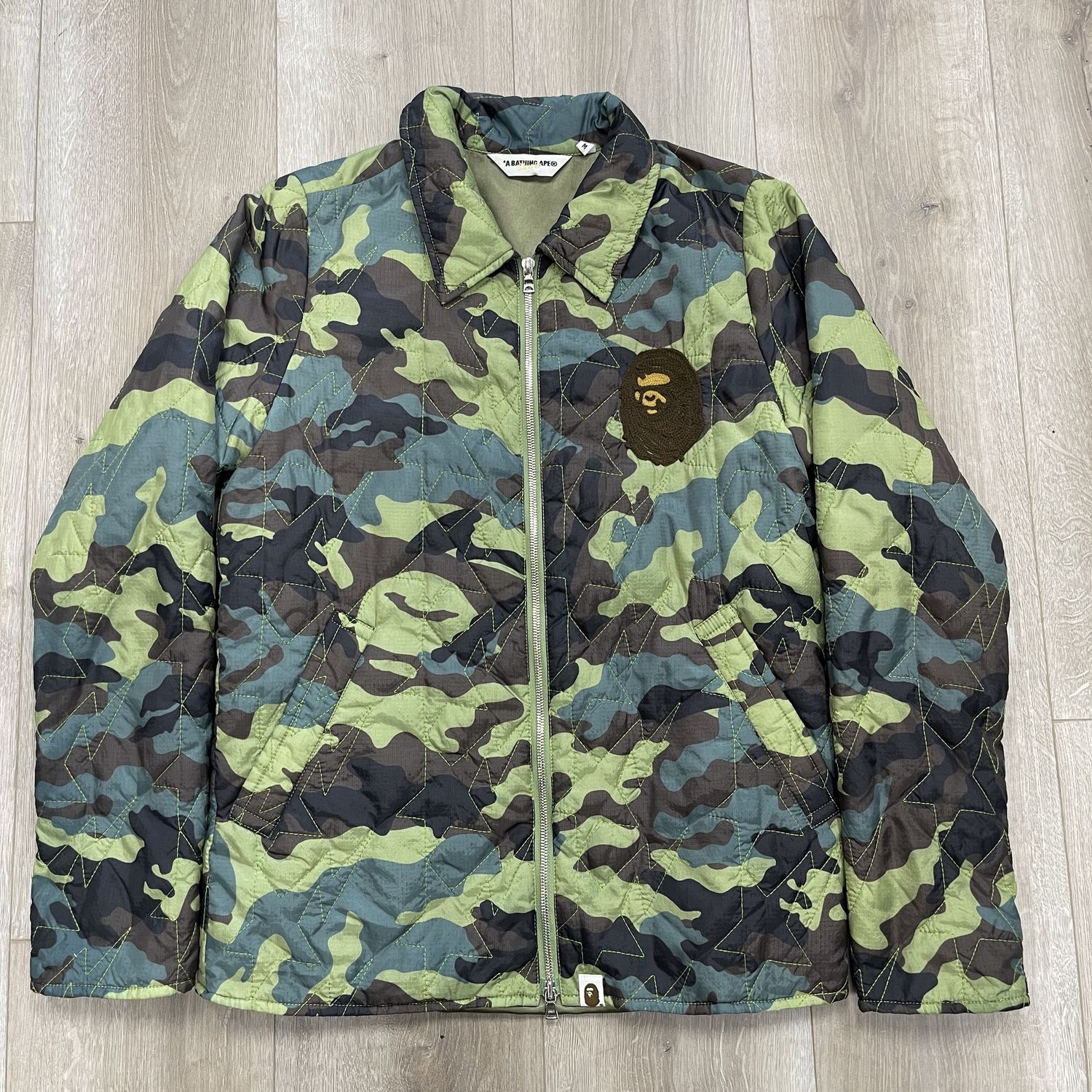 Bapesta Nylon Camo Quilted Jacket • Pre-Owned