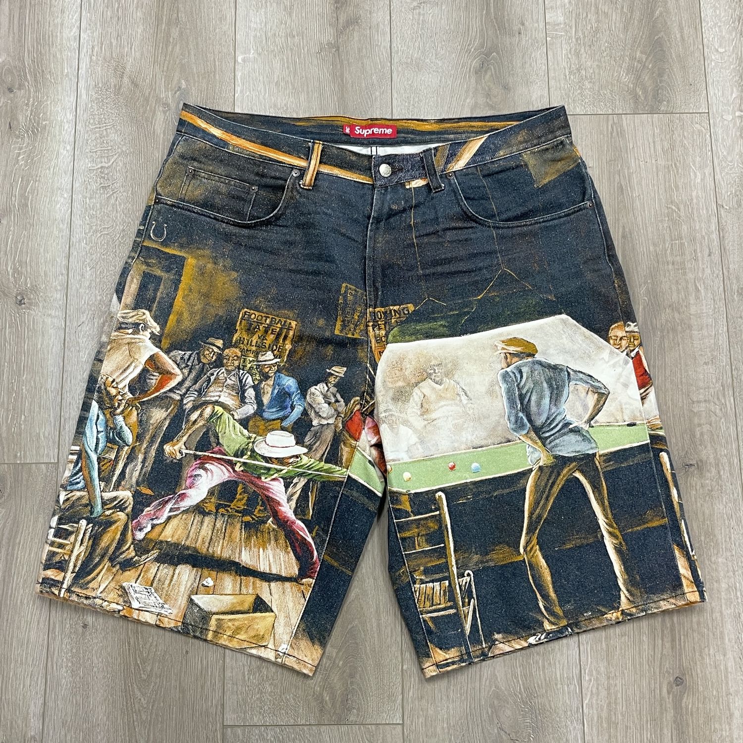 Supreme Ernie Barnes Baggy Denim Short sz 36 Pre-Owned