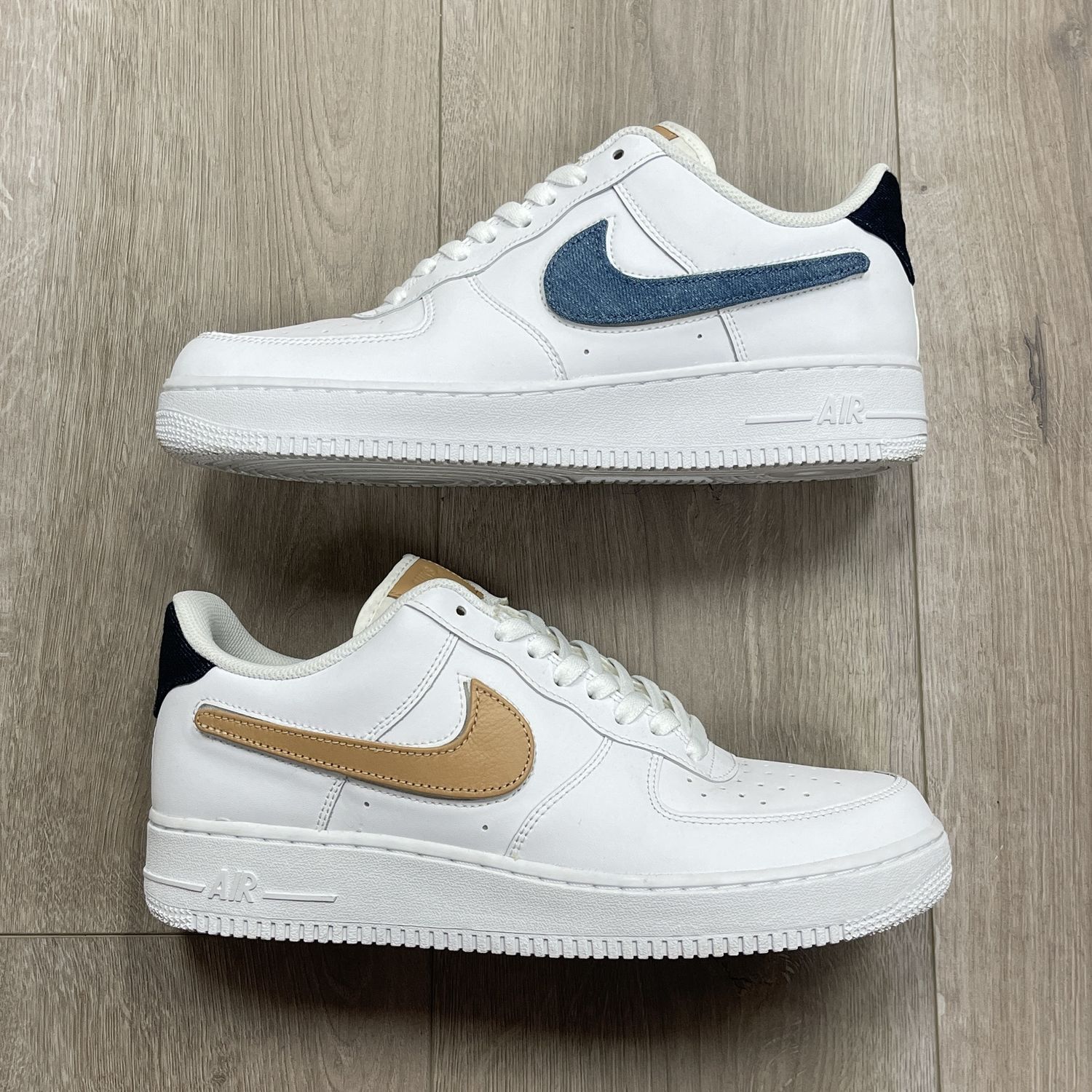 Nike Air Force 1 Low Removable Swoosh Pack White Vachetta Tan - Pre-Owned, Shoe Size: US M 10.5, Product Condition: Pre-Owned