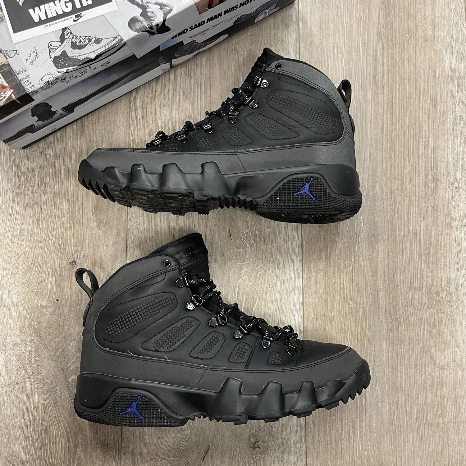 Jordan 9 Retro Boot Black Concord • Pre-Owned, Product Condition: Pre-Owned, Shoe Size: US M 10.5