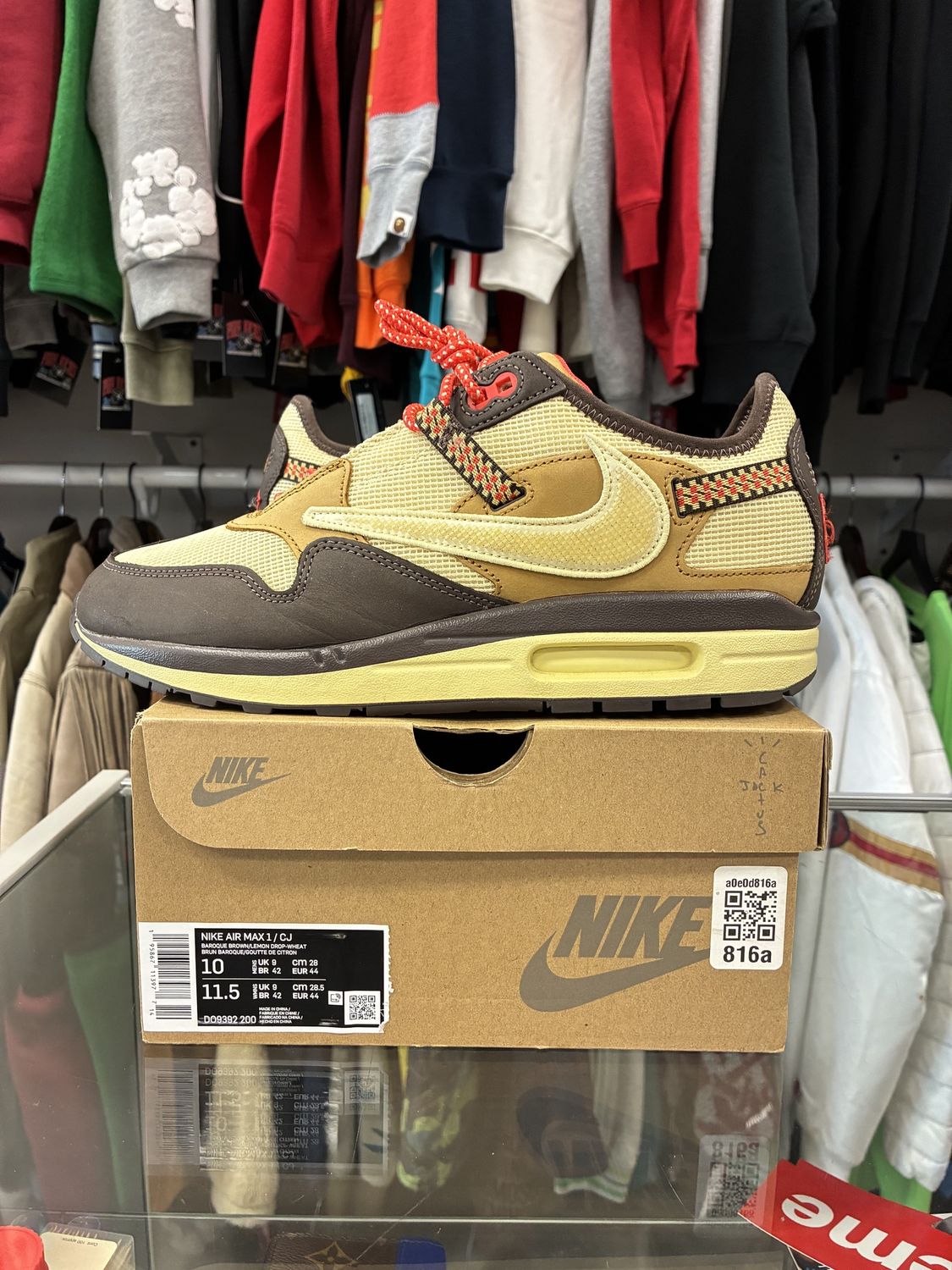 Nike Air Max 1 Travis Scott Cactus Jack Baroque Brown - Pre-Owned, Shoe Size: US M 10, Product Condition: Pre-Owned