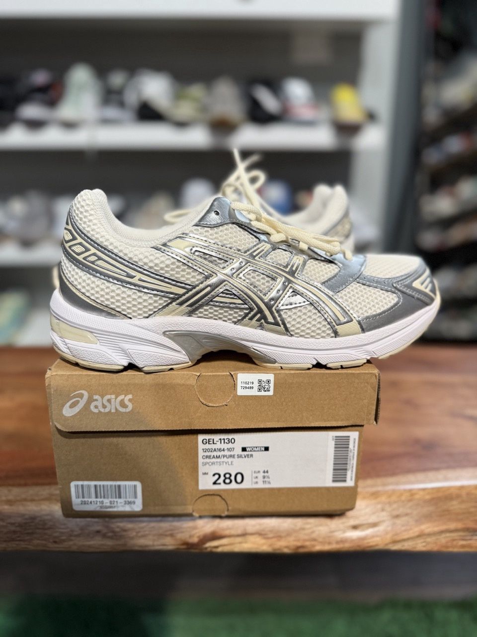 ASICS Gel-1130 Cream Pure Silver (W) - Pre-Owned, Product Condition: Pre-Owned, Shoe Size: US W 11.5