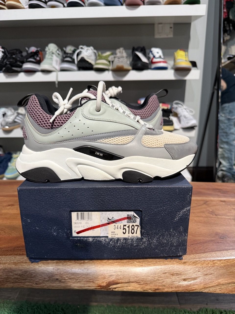Dior B22 Pale Pink Grey - Pre-Owned, Product Condition: Pre-Owned, Shoe Size: US M 10