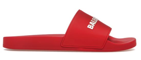 Balenciaga Pool Slide Red White • Pre-Owned
