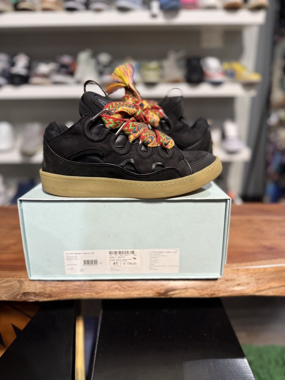 Lanvin Curb Black Multicolor - Pre - Owned, Product Condition: Pre-Owned, Shoe Size: US M 8