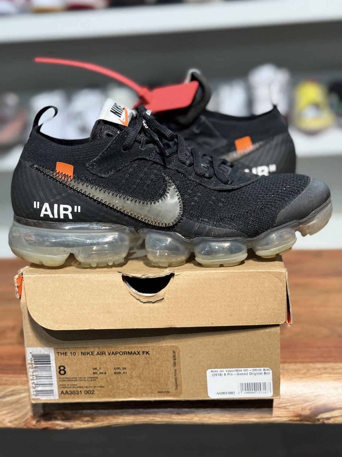 Nike Air Vapormax Off-White Black (2018) • Pre-Owned, Shoe Size: US M 8, Product Condition: Pre-Owned