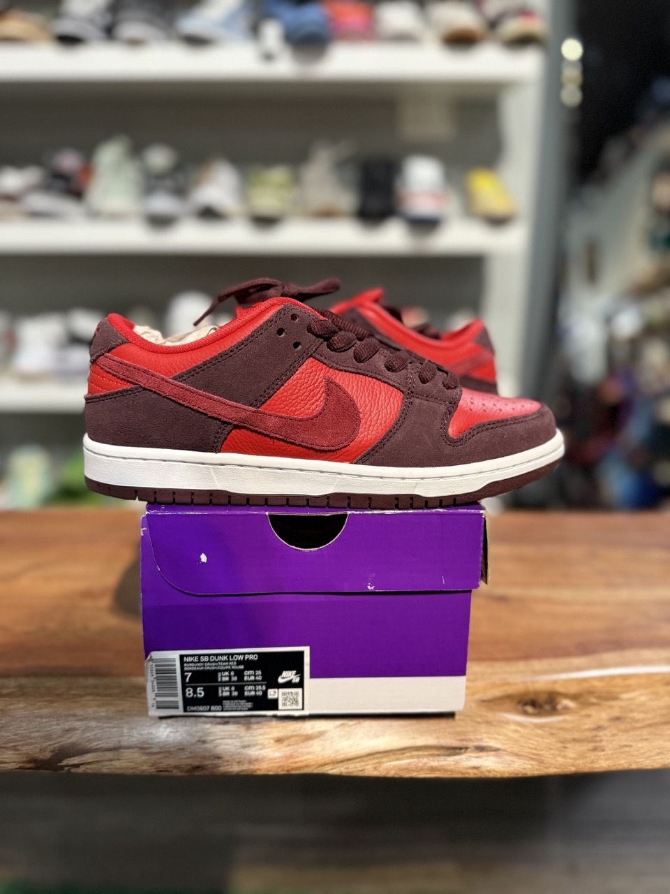 Nike SB Dunk Low Cherry - Pre-Owned, Product Condition: Pre-Owned, Shoe Size: US M 7