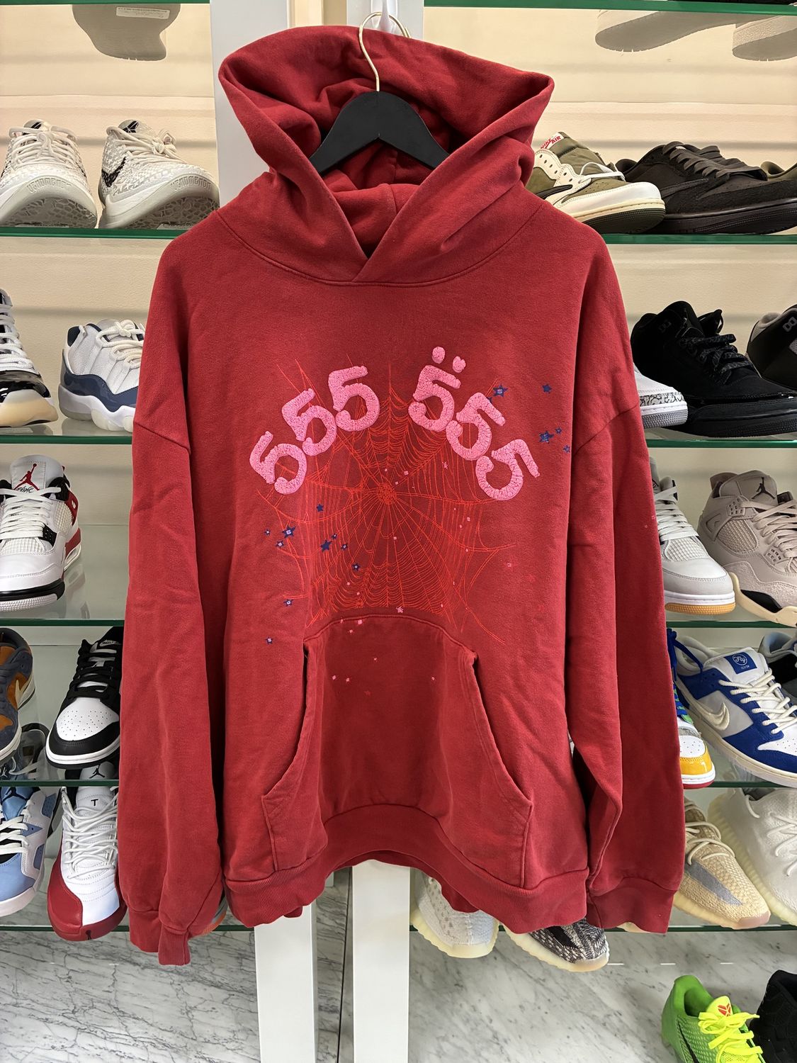 Sp5der Number 555 Hoodie &#39;Red&#39; - Pre-Owned, Product Condition: Pre-Owned, Clothing Size: XXL