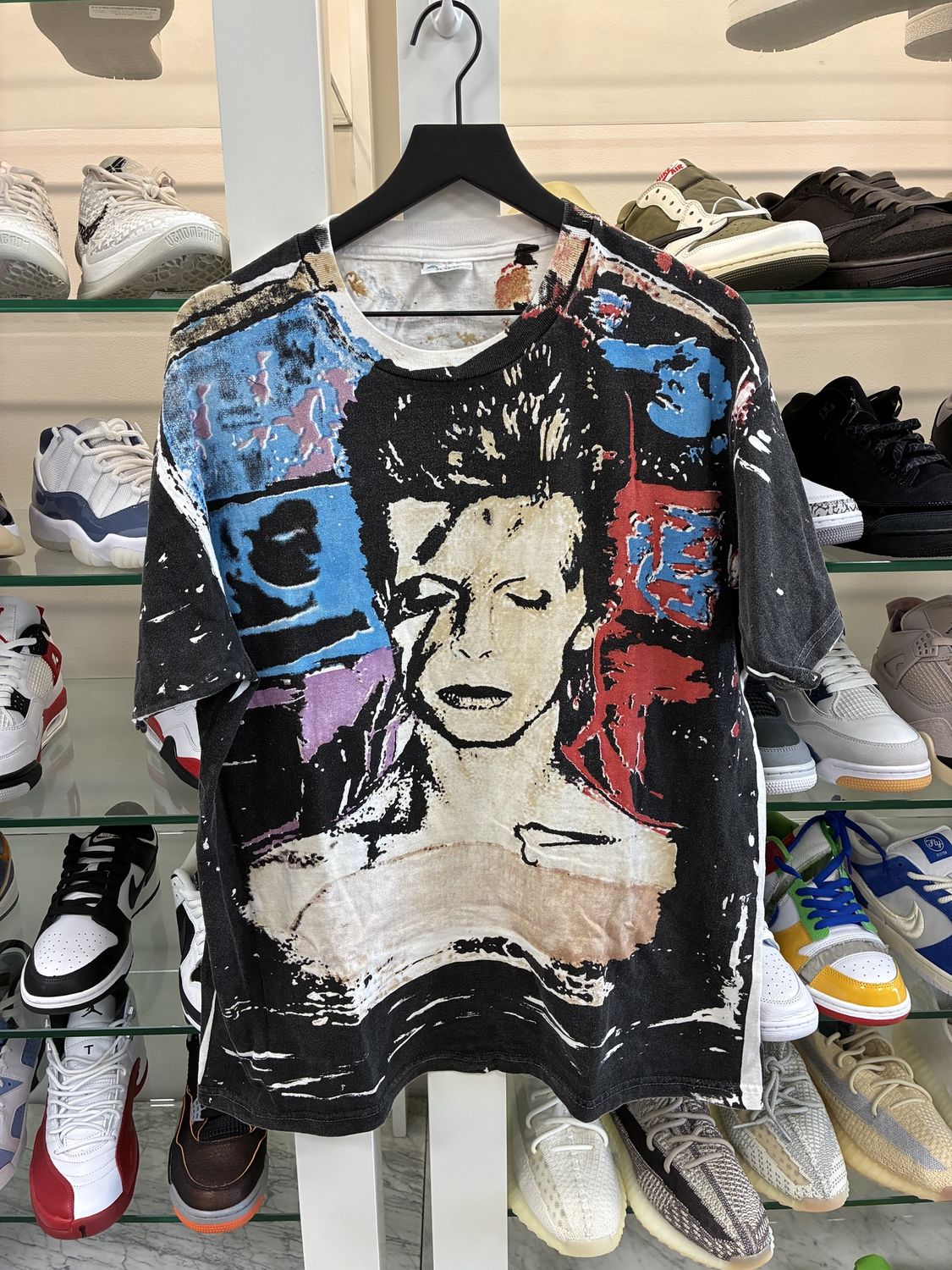 Vintage David Bowie Mosquitohead T Shirt Men’s XL 80s 90s Distressed Rare AOP, Clothing Size: XL, Product Condition: Pre-Owned