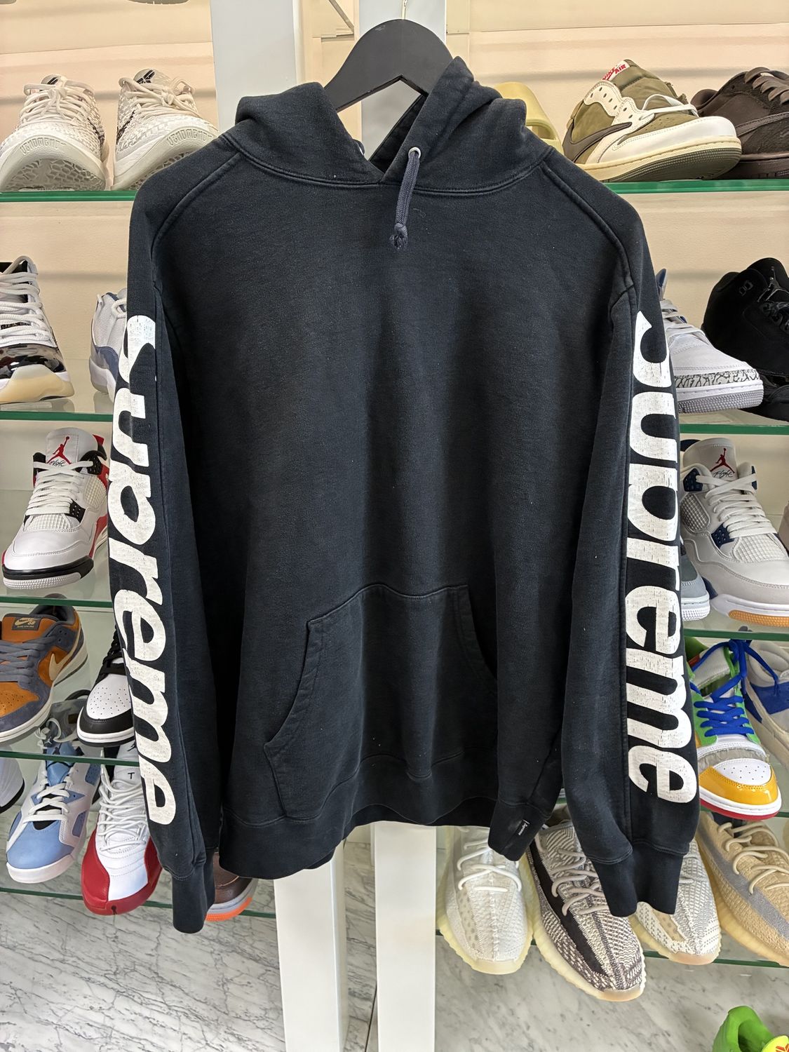 Supreme Sideline Logo Hooded Sweatshirt Hoodie - Pre-Owned, Clothing Size: L, Product Condition: Pre-Owned