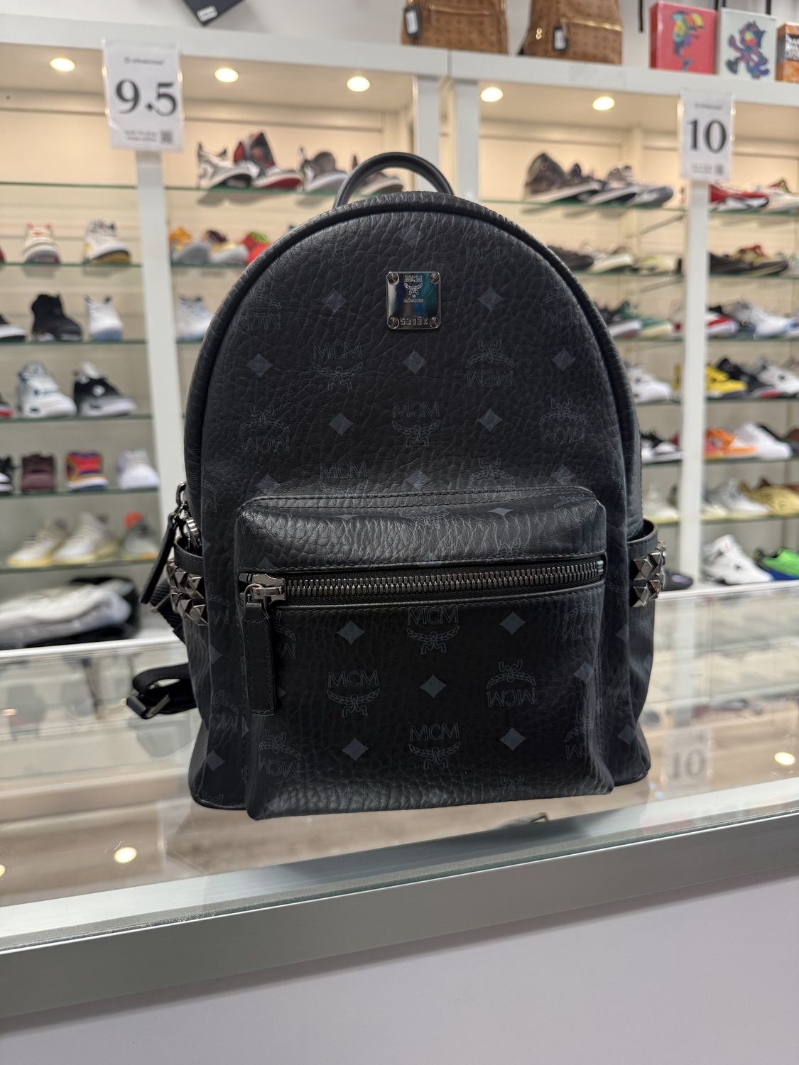 MCM Stark Backpack Visetos Side Studs Mini Black - Pre-Owned, Product Condition: Pre-Owned
