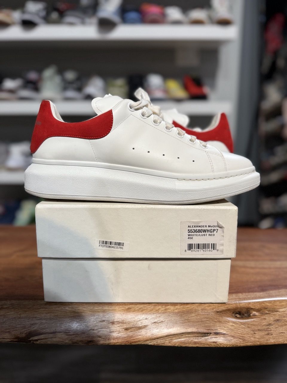 Alexander McQueen Oversized Red - Pre-Owned, Product Condition: Pre-Owned, Shoe Size: US M 12