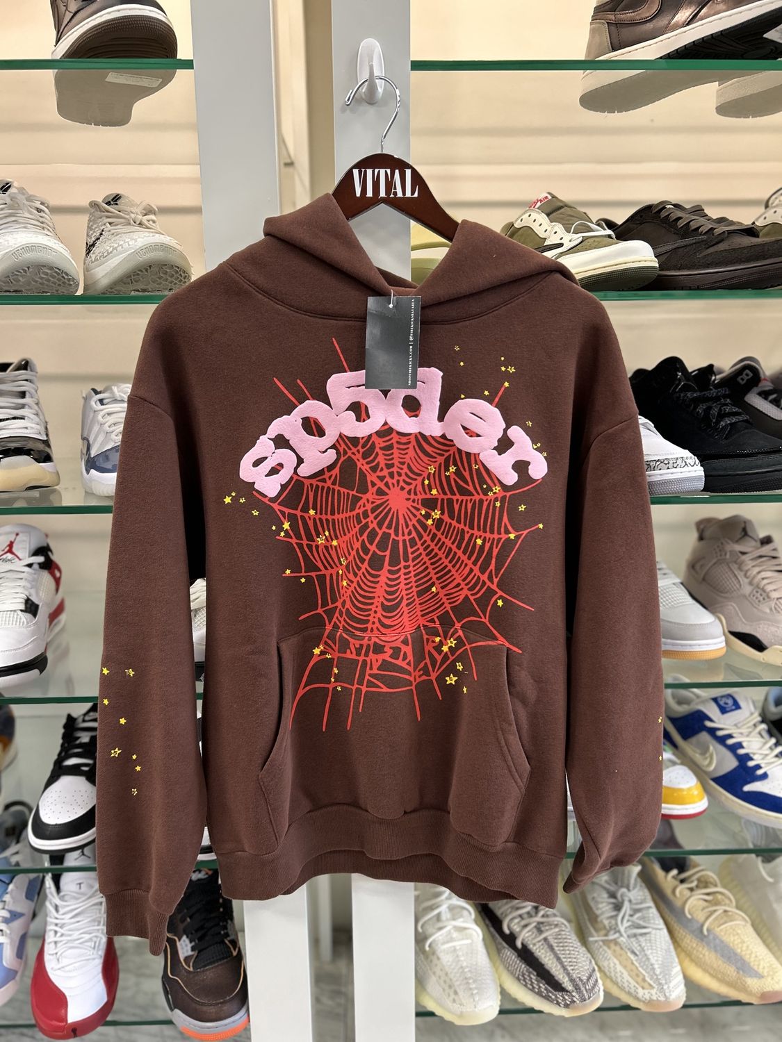 SP5DER Web &quot;Brown&quot; hoodie • Pre-Owned