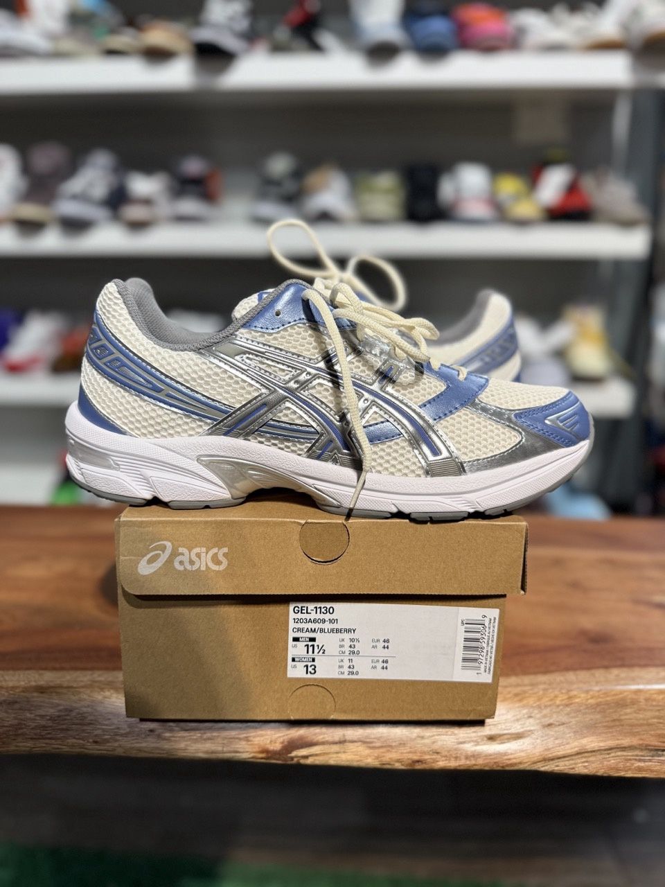 ASICS Gel-1130 Cream Blueberry - Pre - Owned, Product Condition: Pre-Owned, Shoe Size: US M 11.5