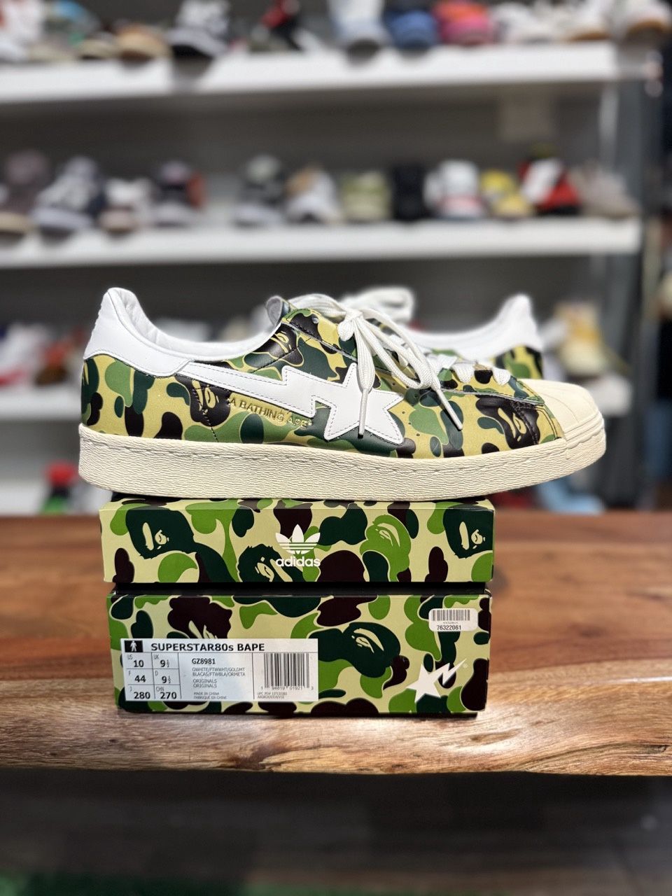 adidas Superstar Bape ABC Camo Green - Pre - Owned, Product Condition: Pre-Owned, Shoe Size: US M 10