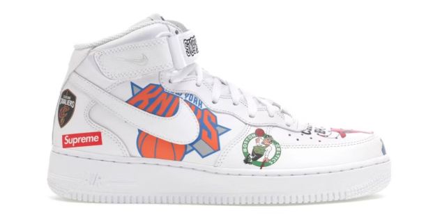 Nike Air Force 1 Mid Supreme NBA White