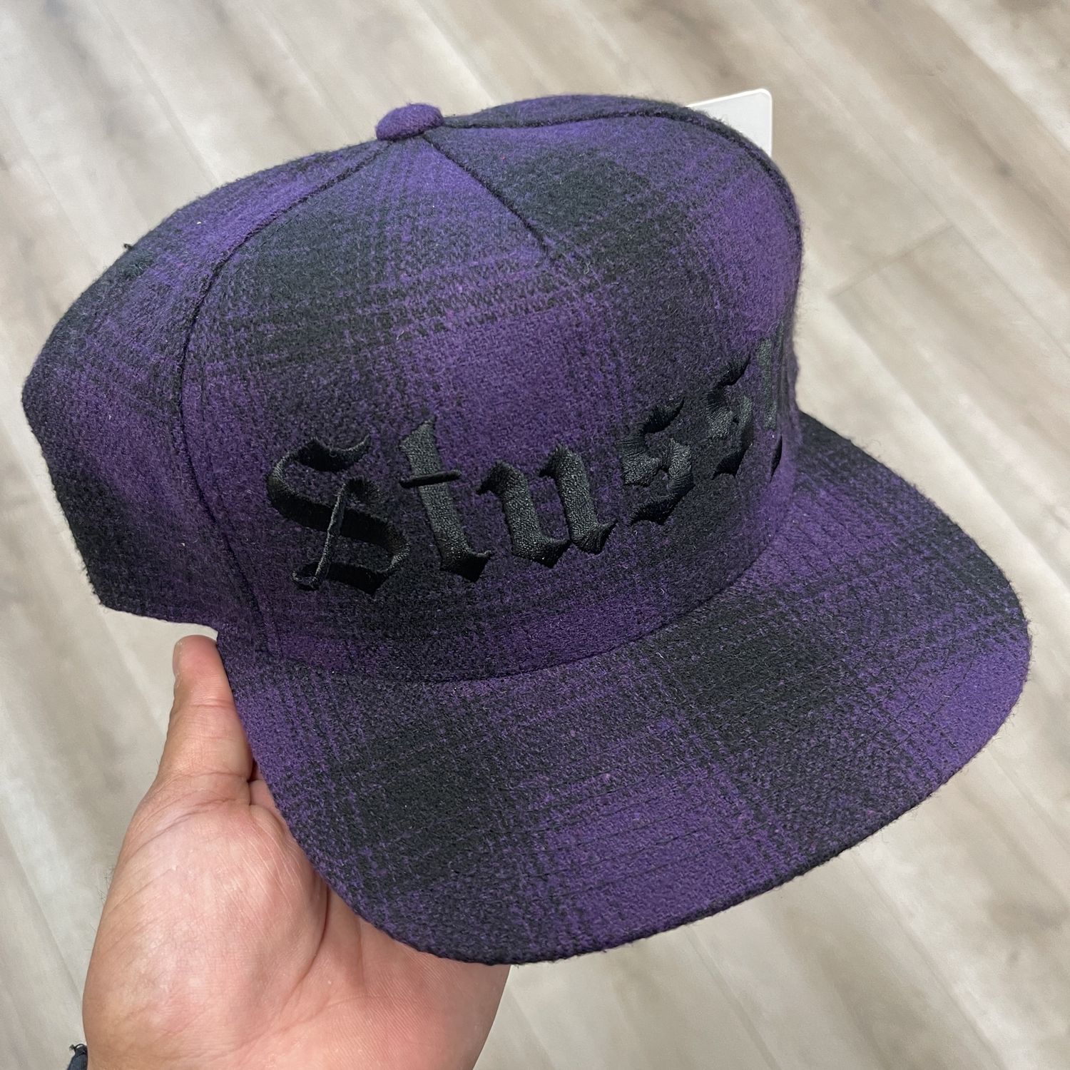 Stussy Purple Plaid Hat - New