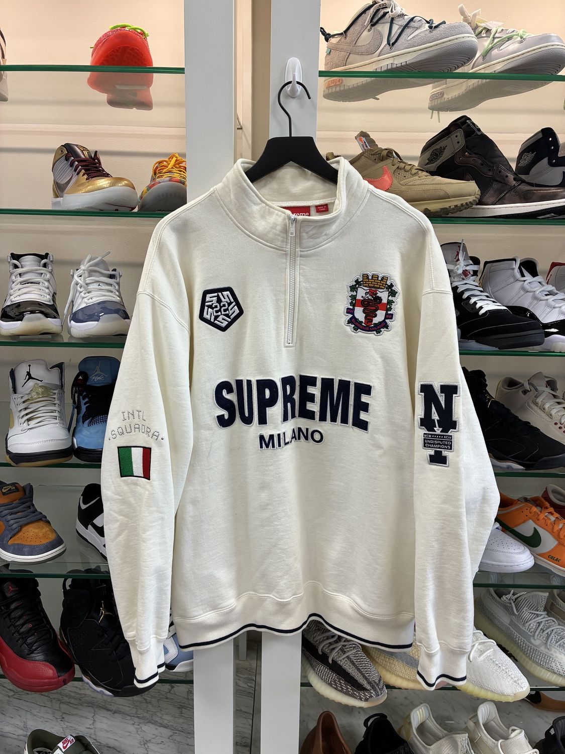 Supreme Milano Half Zip Pullover White - Pre-Owned, Clothing Size: XL, Product Condition: Pre-Owned