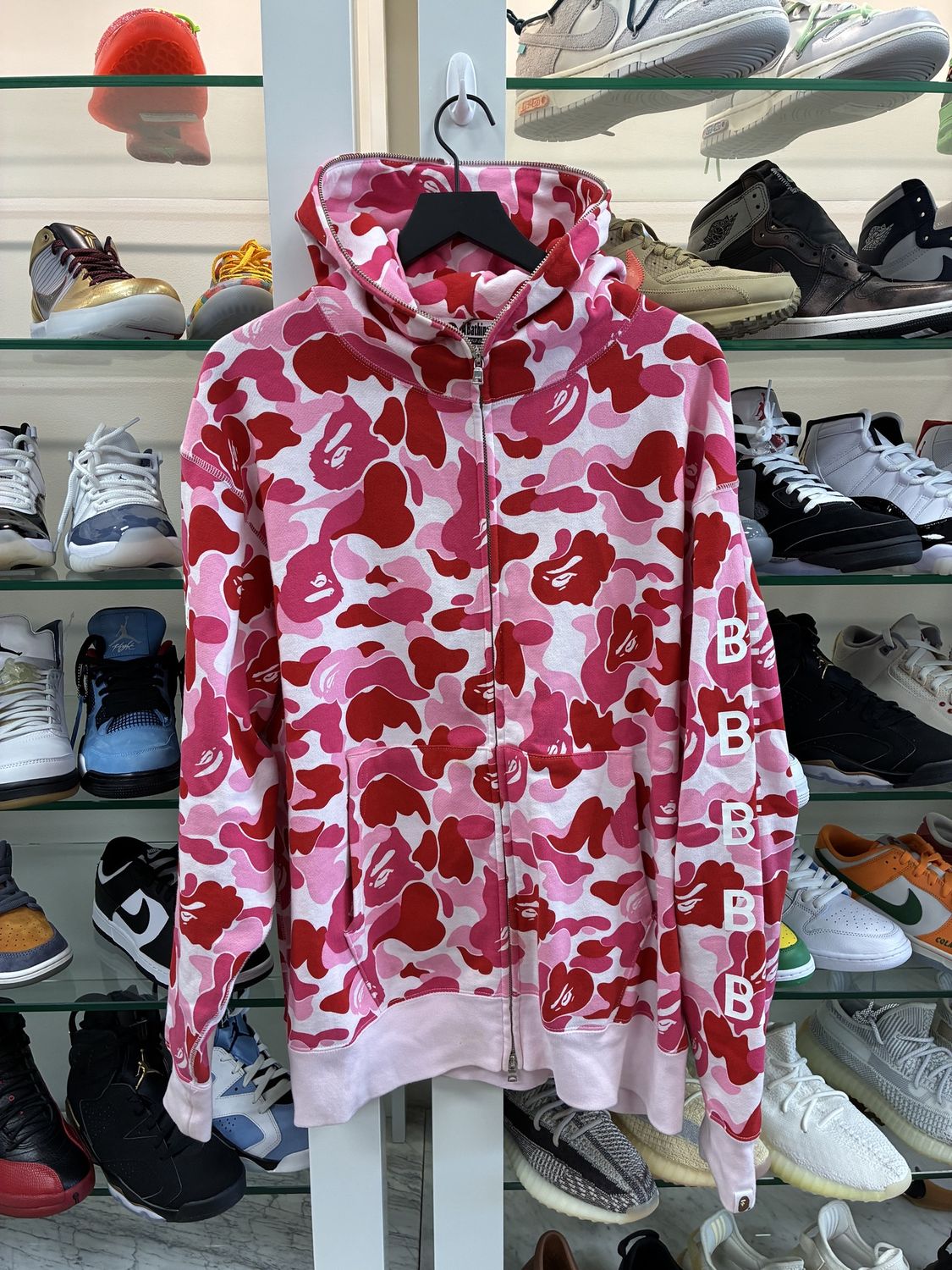 BAPE Big ABC Camo Ape Head Pullover Hoodie Pink - Pre-Owned, Clothing Size: XL, Product Condition: Pre-Owned