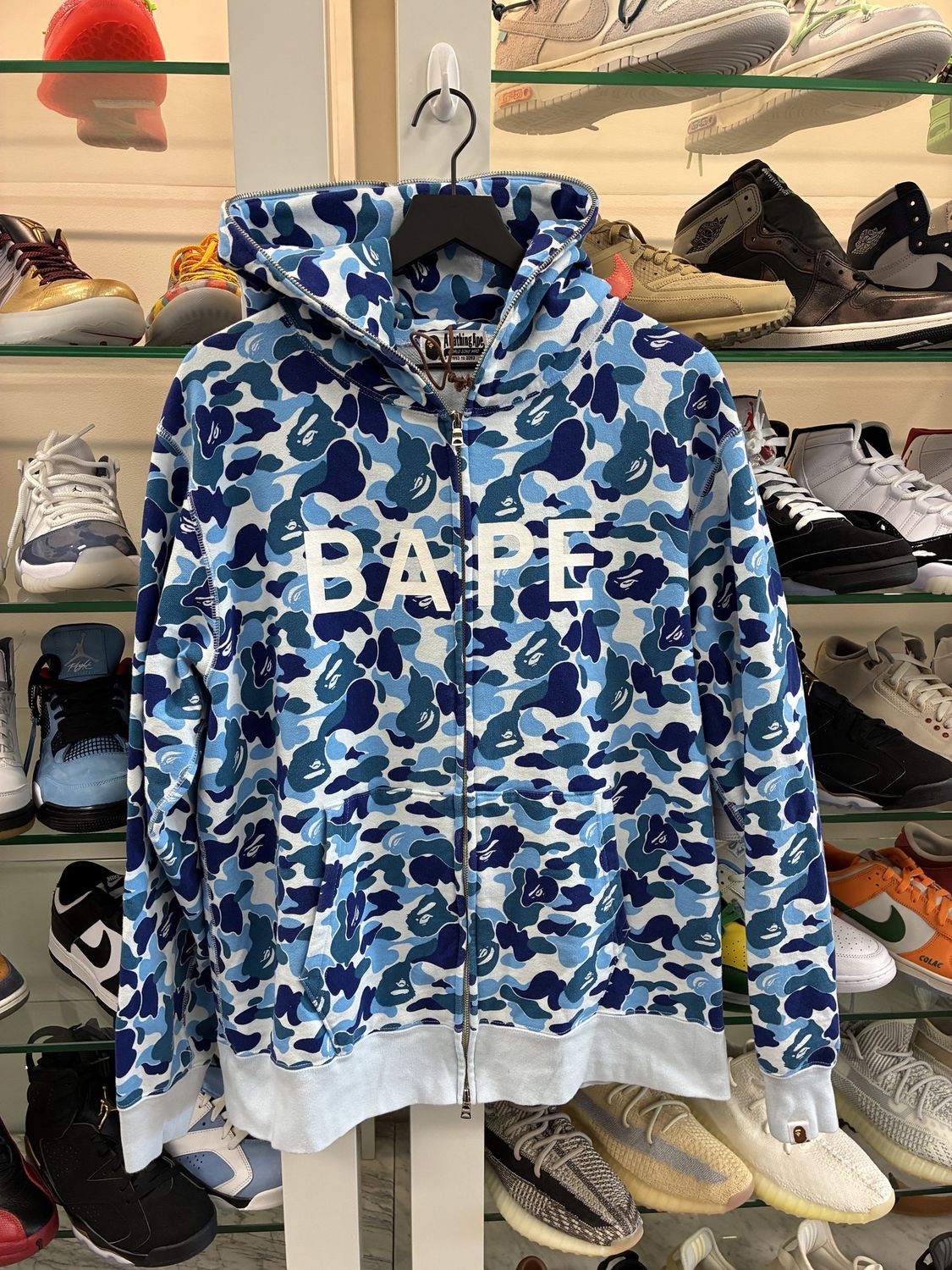 BAPE ABC Camo Shark Full Zip Hoodie &#39;Blue&#39; - Pre-Owned, Clothing Size: XL, Product Condition: Pre-Owned