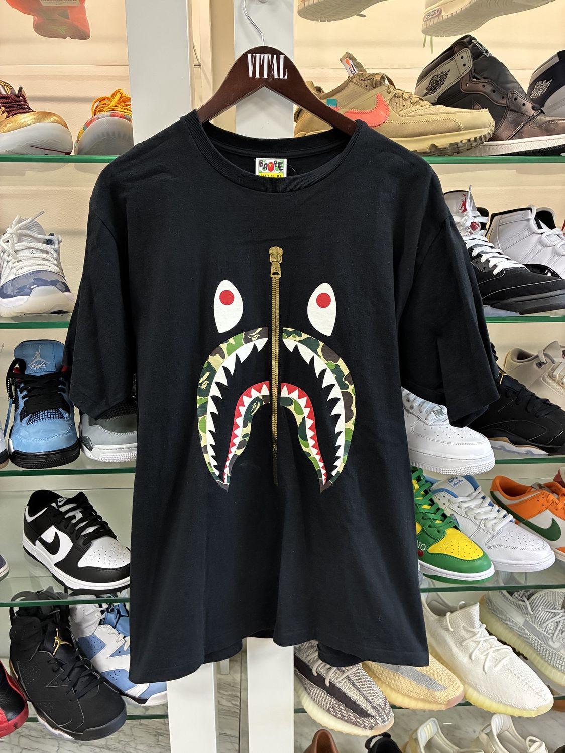 Bape Ape Shall Never Kill Ape Shark Tee, Clothing Size: XL, Product Condition: Pre-Owned