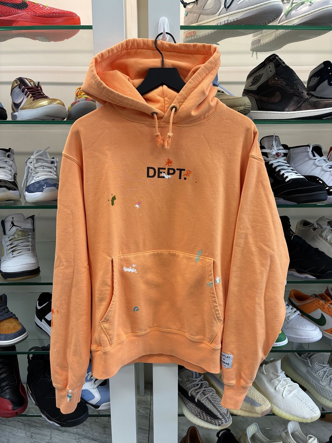 Gallery Dept &#39;Orange&#39; Painted Logo Hoodie - Pre-Owned, Clothing Size: M, Product Condition: Pre-Owned