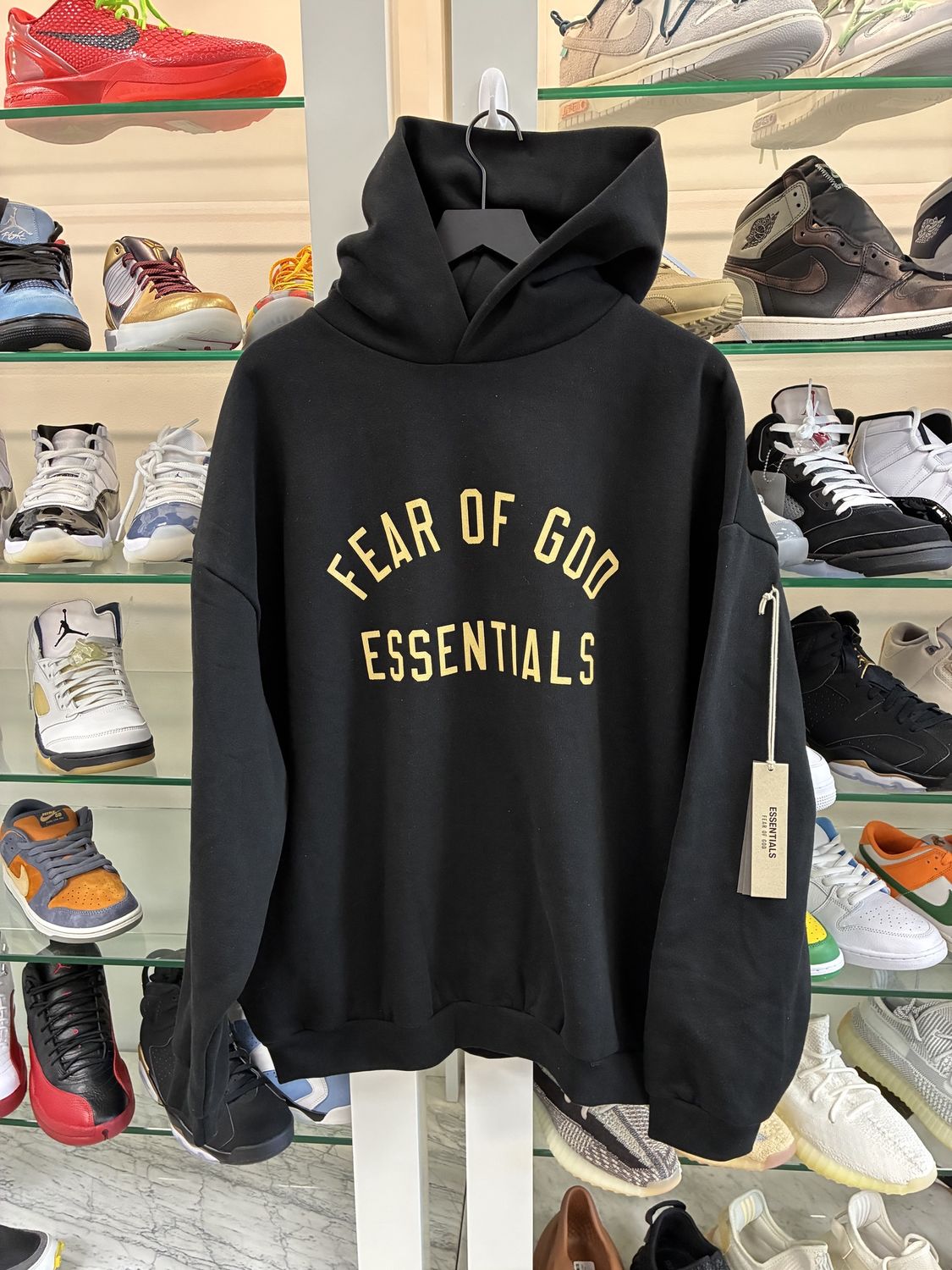 NWT Authentic Essentials Fear of God Hoodie Black Heavy Sweatshirt - New, Clothing Size: XL, Product Condition: Brand New