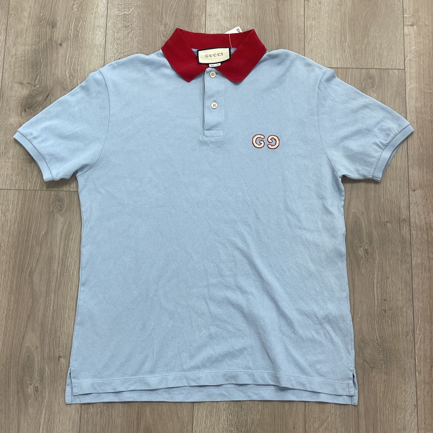 Gucci Double G Logo Polo Blue - Pre-Owned, Clothing Size: XS, Product Condition: Pre-Owned