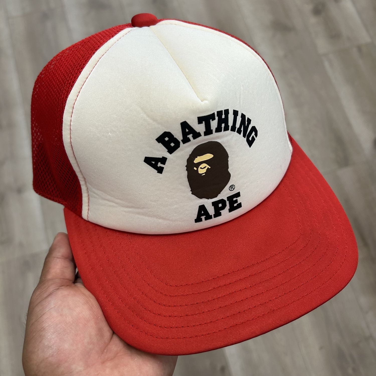 BAPE College Mesh Cap Red - Pre-Owned, Product Condition: Pre-Owned