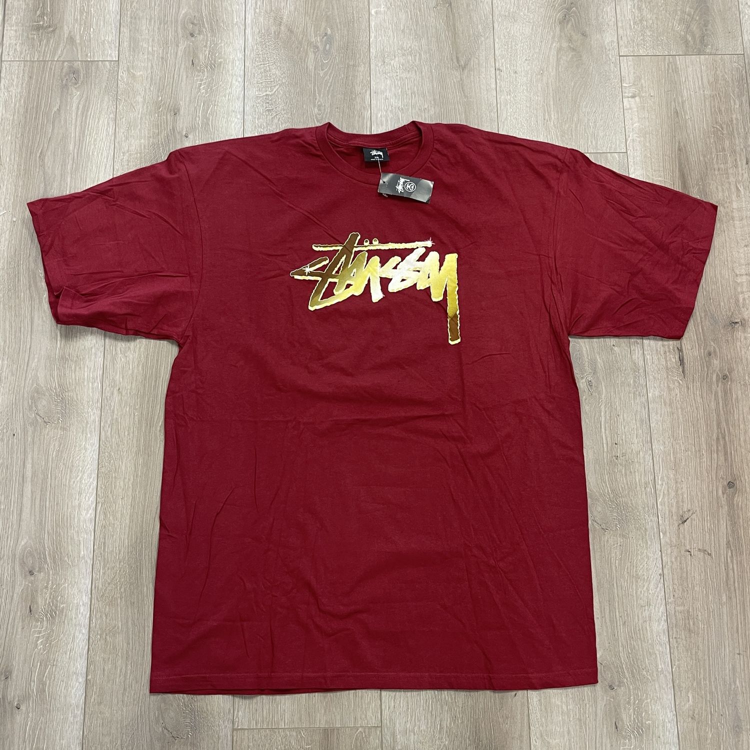 Stussy Maroon T-shirt - New, Clothing Size: XXL, Product Condition: Brand New