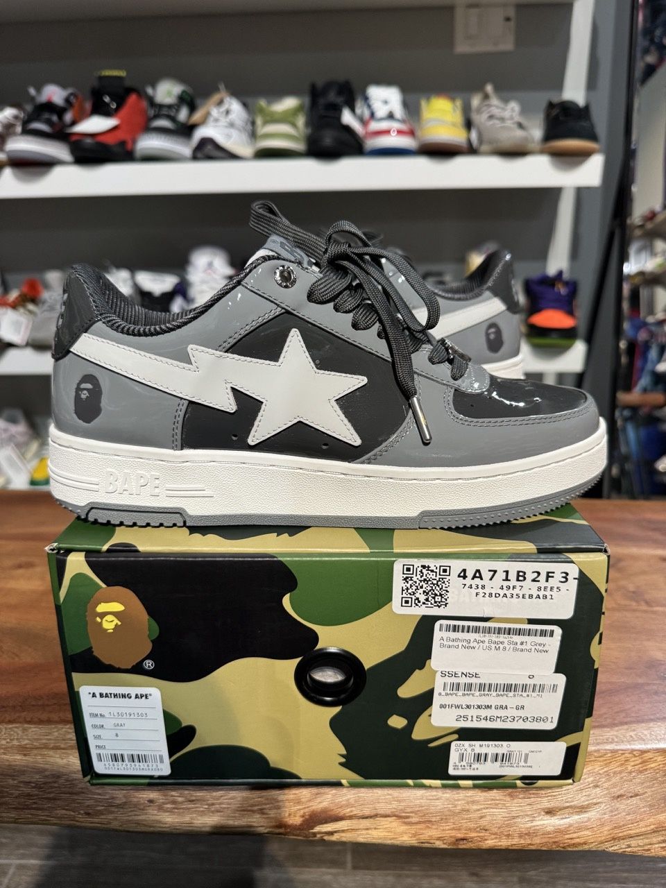 A Bathing Ape Bape Sta #1 Grey - Pre-Owned, Product Condition: Pre-Owned, Shoe Size: US M 8