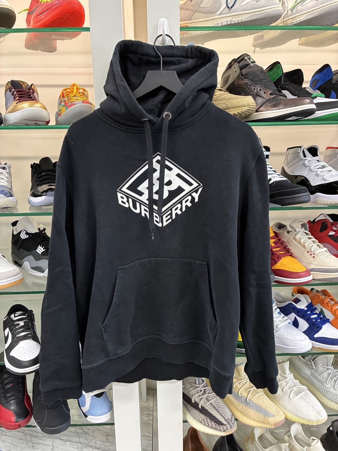 Burberry Black Logo Hoodie - Pre-Owned, Clothing Size: L, Product Condition: Pre-Owned