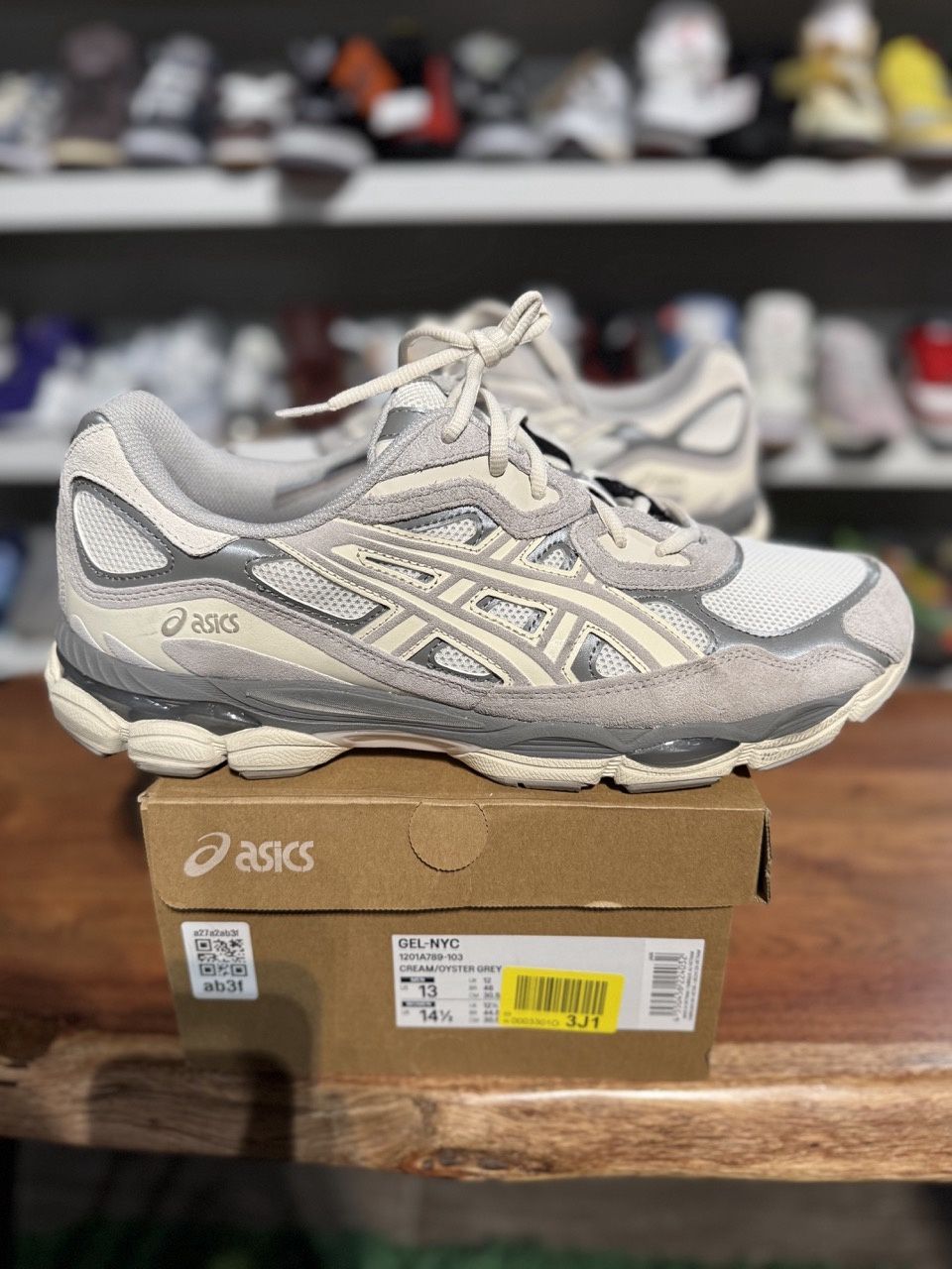ASICS Gel-NYC Oyster Grey - Pre - Owned, Product Condition: Pre-Owned, Shoe Size: US M 13