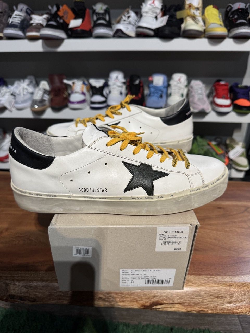 Golden Goose Super-Star White Black SS25 - Pre - Owned, Product Condition: Pre-Owned, Shoe Size: US M 13