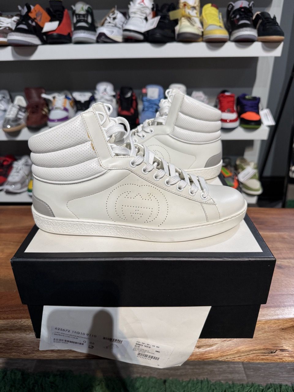 Gucci Ace High-Top GG White - Pre-Owned, Product Condition: Pre-Owned, Shoe Size: US M 7