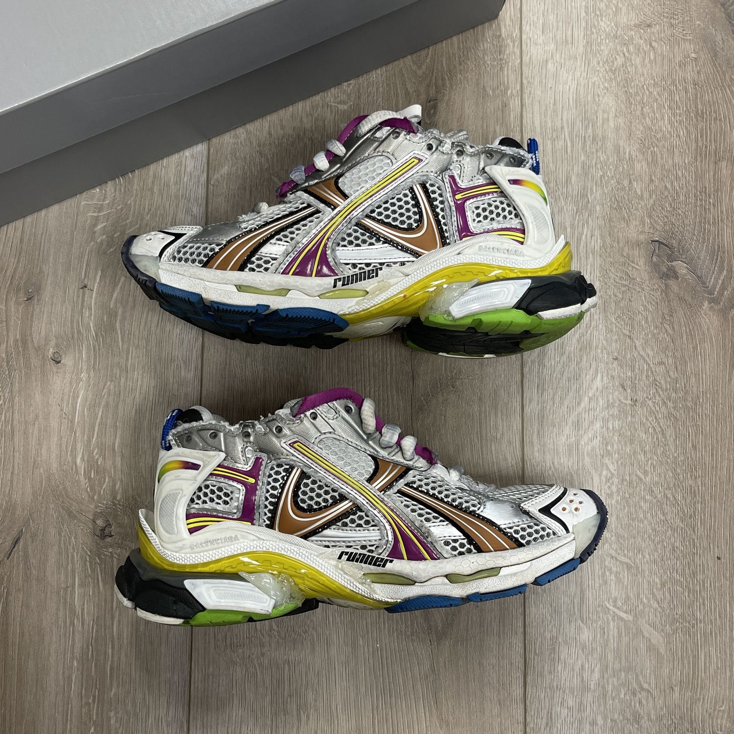 Balenciaga Runner Sneaker &#39;Grey Multi-Color&#39; - Pre-Owned, Product Condition: Pre-Owned, Shoe Size: US M 3.5