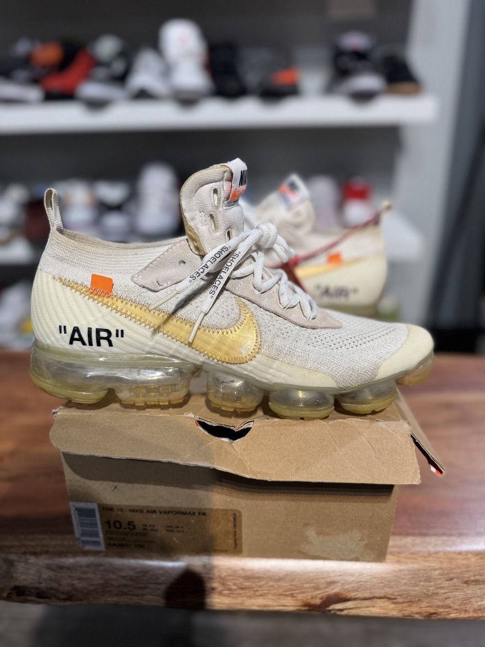 Nike Air VaporMax Off-White (2018) [FLAT BUBBLE] • Pre-Owned, Product Condition: Pre-owned, Shoe Size: US M 10.5