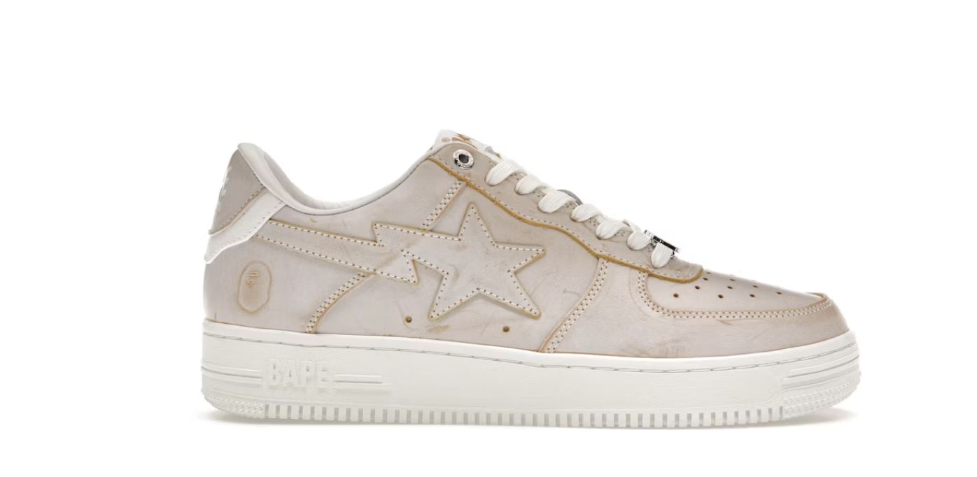 A Bathing Ape Bape Sta Wear Away Paint Beige • Brand New