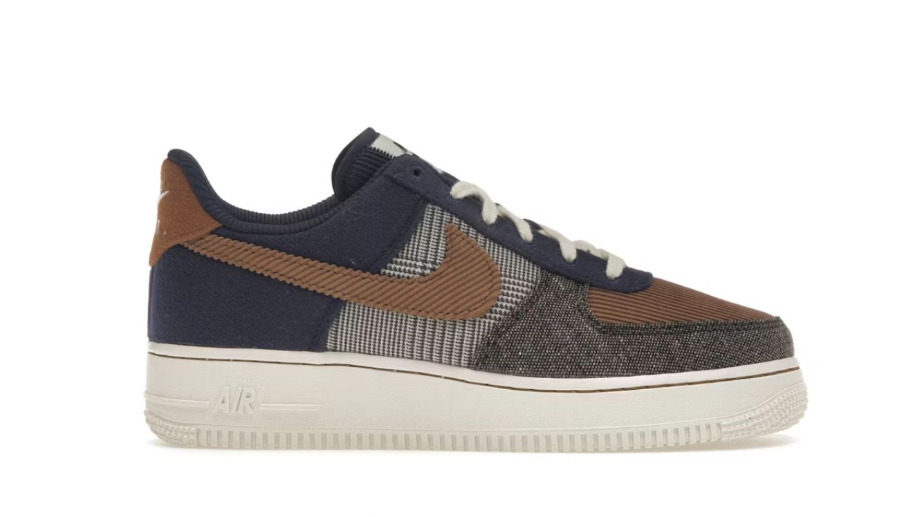 Nike Air Force 1 Low &#39;07 PRM Tweed Midnight Navy Corduroy• Brand New