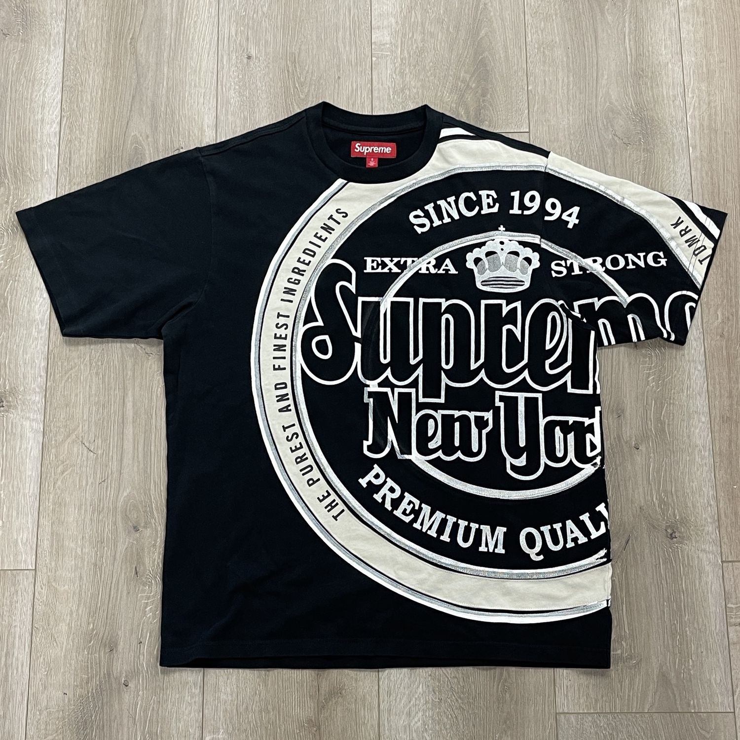 Supreme Lager S/S Top Black - Pre-Owned, Clothing Size: S, Product Condition: Pre-Owned